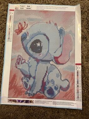 Disney Stitch Pink Blue Diamond Painting Canvas